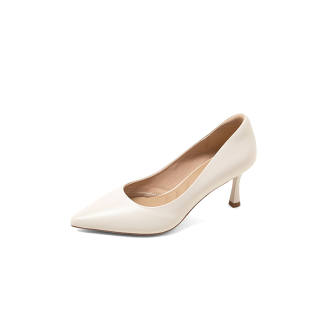 COMELY Sheepskin Slim Heel High Heels 7cm Women's
