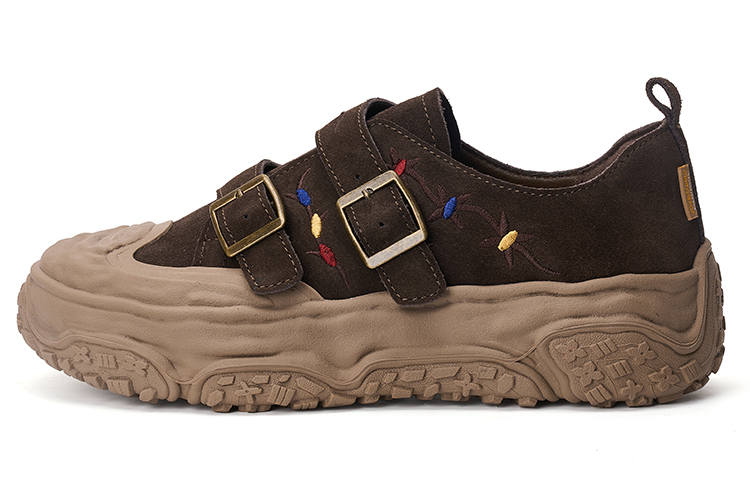 Joy&Mario Cow Split Leather Low top Outdoor Shoes 4cm Women's