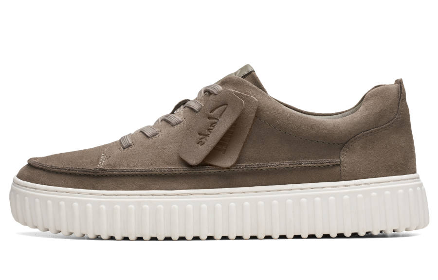Clarks Cow Split Leather Low top Skateboard Shoes Men's Gray