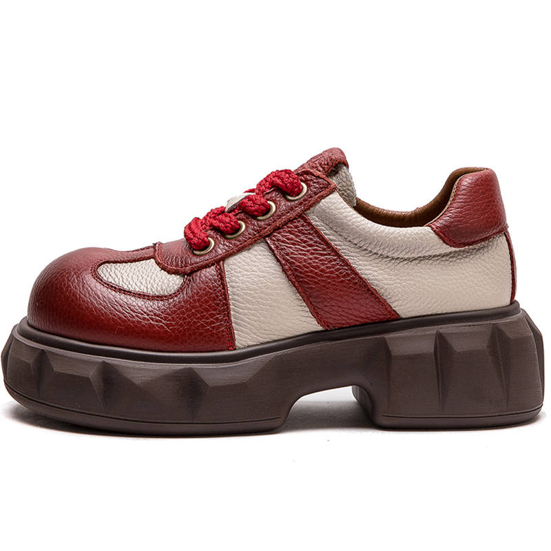 MATA Top Grain Cow Leather Casual Shoes 5CM Women's