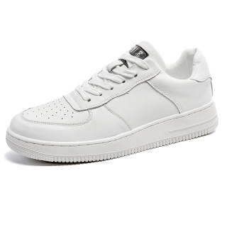 PINYI Leather Low top Skateboard Shoes Men's White