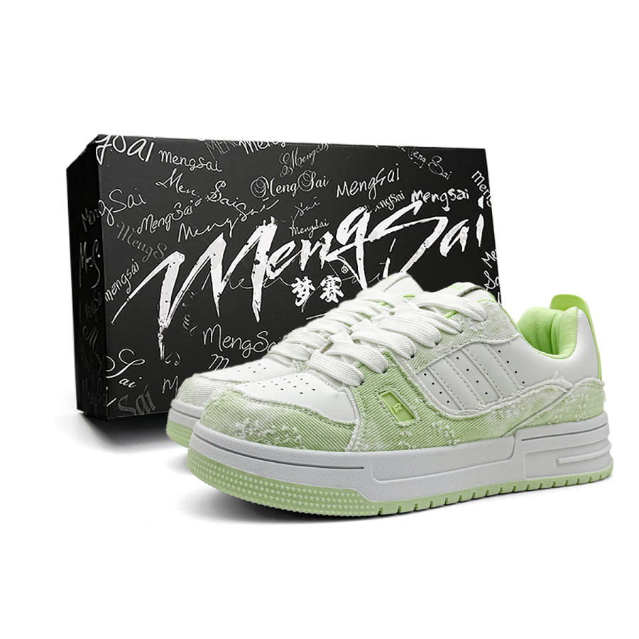 Mengsai Slip Resistant Abrasion Resistant Slip Resistant Abrasion Resistant Low top Skateboard Shoes Unisex Green