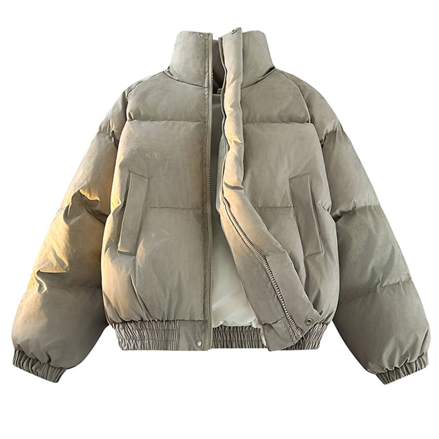 X1617 Puffer Jackets Unisex Stand Collar Thickened Padded Puffer Jacket