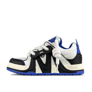TOFAVE Low top Skateboard Shoes Unisex Cool And Flashy White Blue