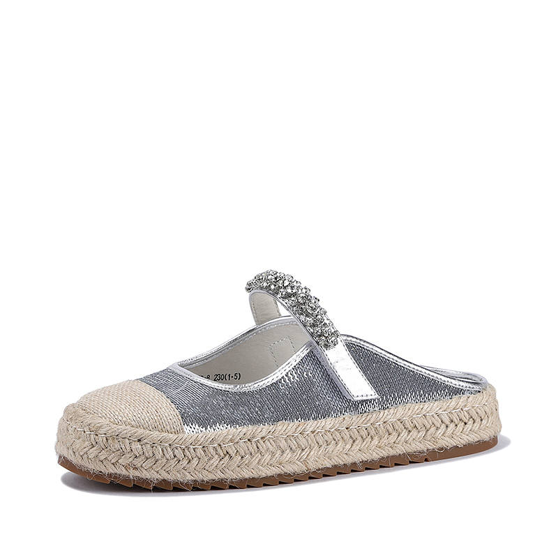 BELLALILY Fabric Closed Toe Slippers 3.5cm Women's