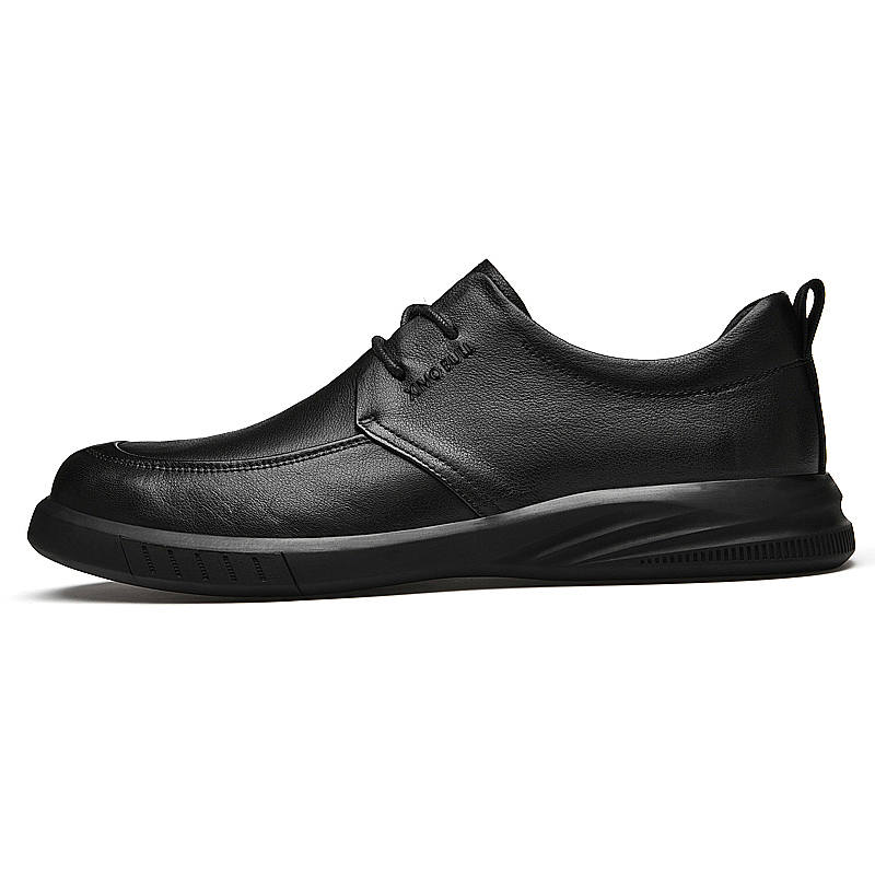 XIMO BULL Top Grain Cow Leather Casual Shoes Men's Black