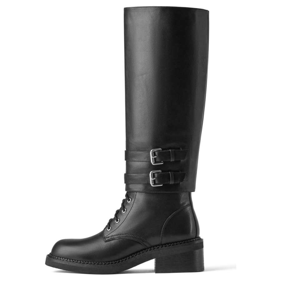 73Hours Highway Blockbuster Cow Leather Knee high Boots Women's Black/Brown
