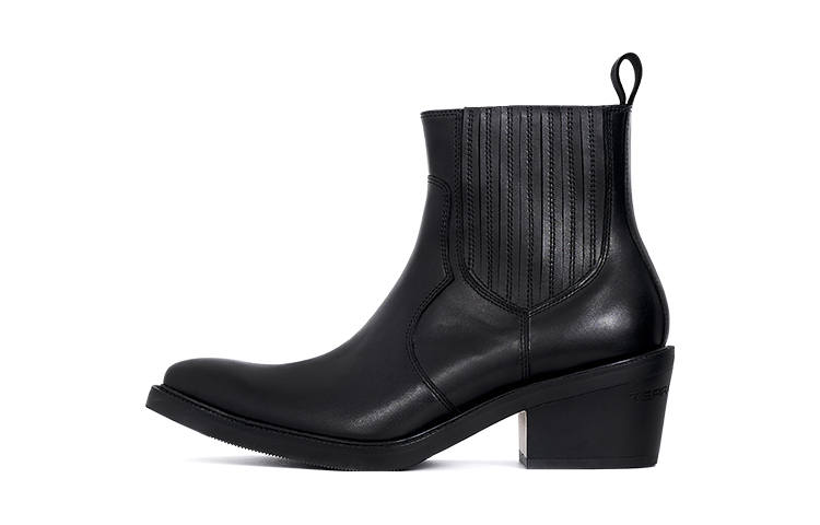 TERRA INCOGNITA Calfskin Short Chelsea Boots Unisex Black