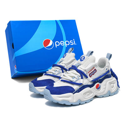 Pepsi Jelly Color Series Chunky Sneakers Unisex Low Top Black/White/Blue