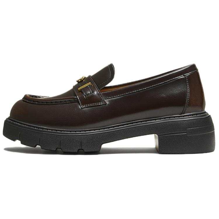 BASTO Dark Night Badge Cow Leather Loafers Women's