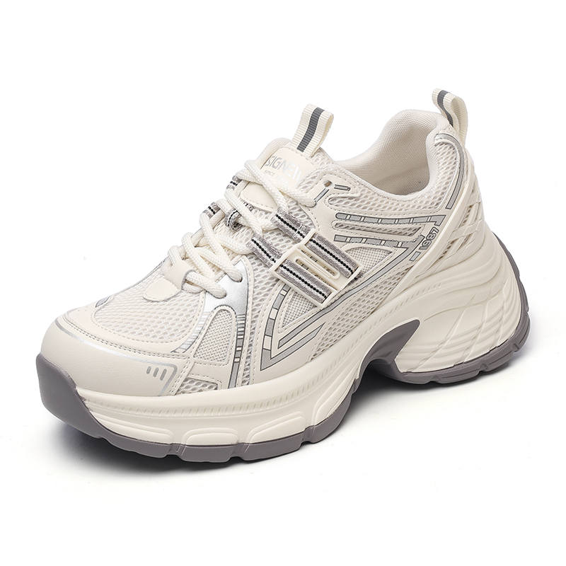 XINNUO Low top Chunky Sneakers Women's Beige Gray