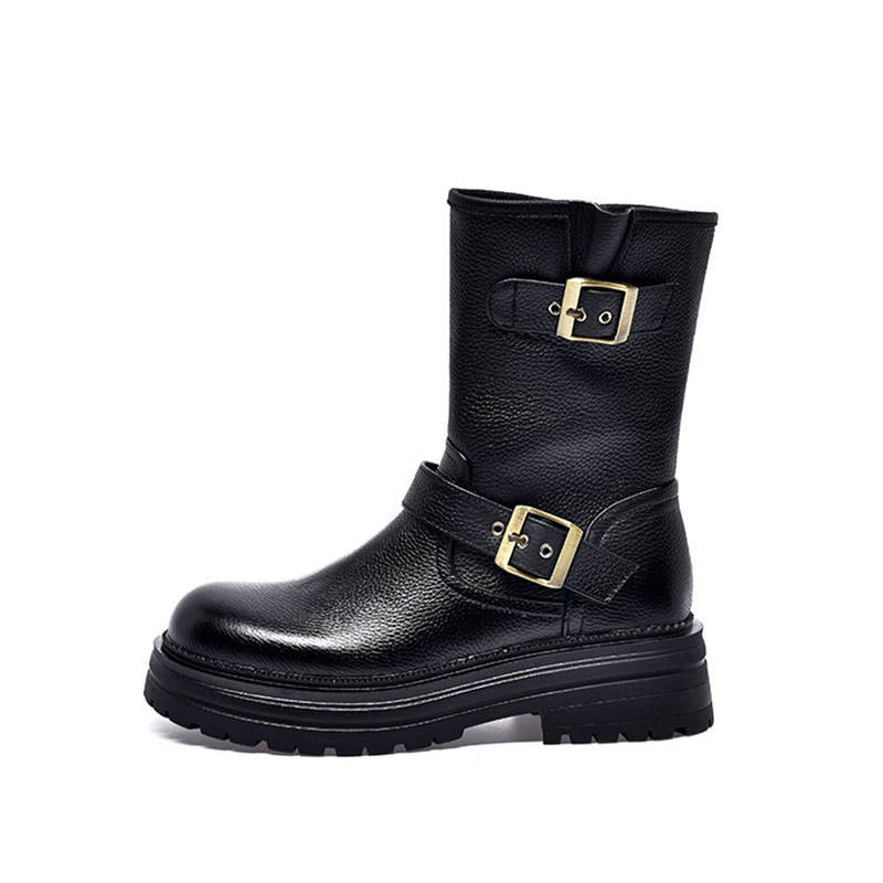 Devanro Devanro Top Grain Cow Leather Ankle Boots 4.5cm Women's