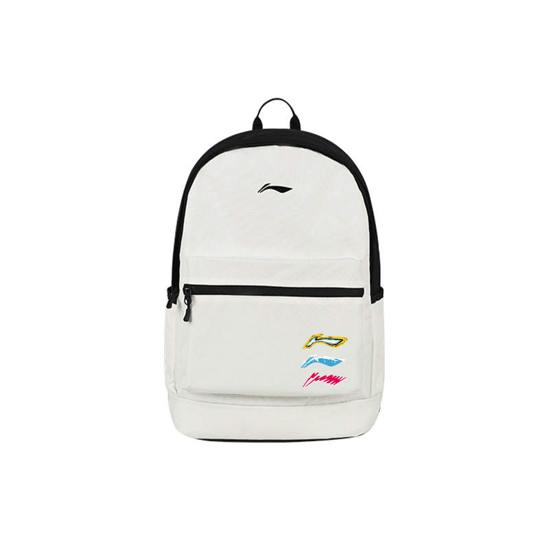 Li-Ning Li Ning Polyester Backpack Unisex Beige White & Black