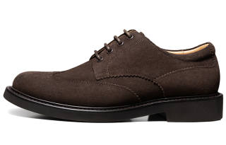 THOM WILLS British Business Round Tip Derby Shoes Old Money Style Casual Shoes Men's Dark Coffee