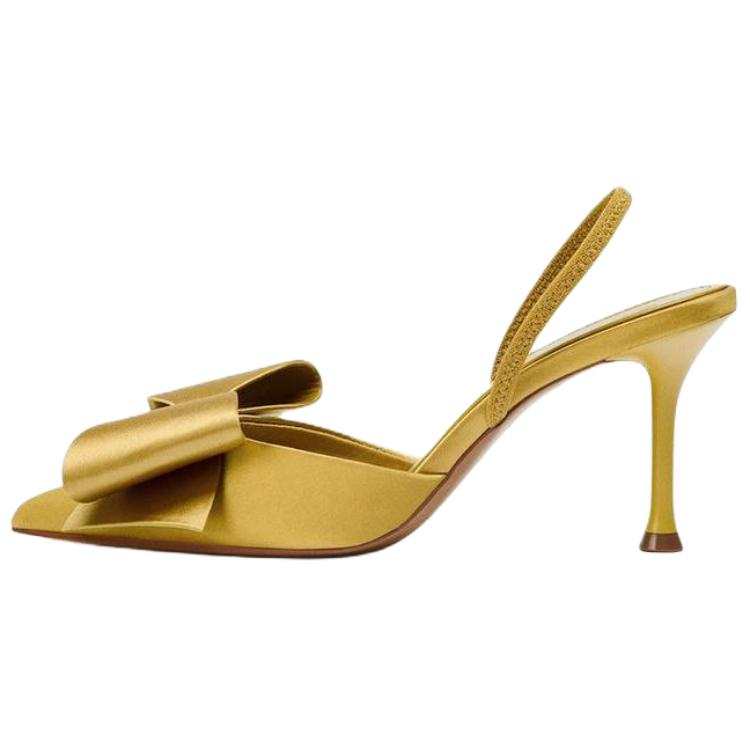 ZARA Fashion Trend Slim Heel High Heels 8.5cm Women's Yellow