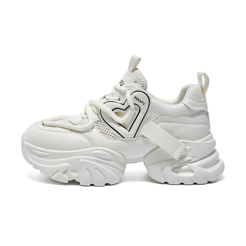 KEKAFU Slip Resistant And Breathable Height Increasing Low top Chunky Sneakers Women's