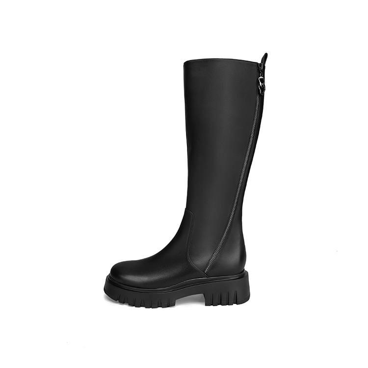 C°BANNER Cow Leather Knee high Boots Women's Black