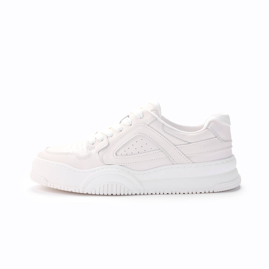 HERBEL Cow Leather Slip Resistant Cushioning Breathable Low top Skateboard Shoes Men's White
