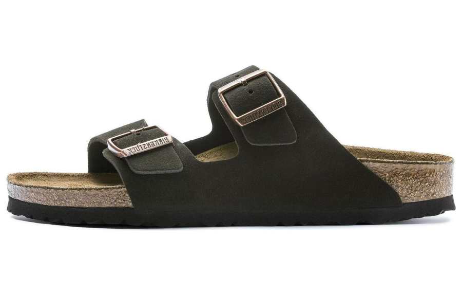 Birkenstock Rubber Quiet Slide Slippers Unisex Mocha Narrow