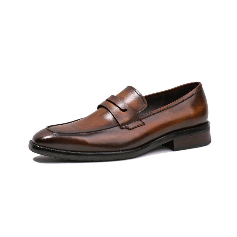 SAINTNJORD Top Grain Cow Leather Loafers Men's Dark Brown