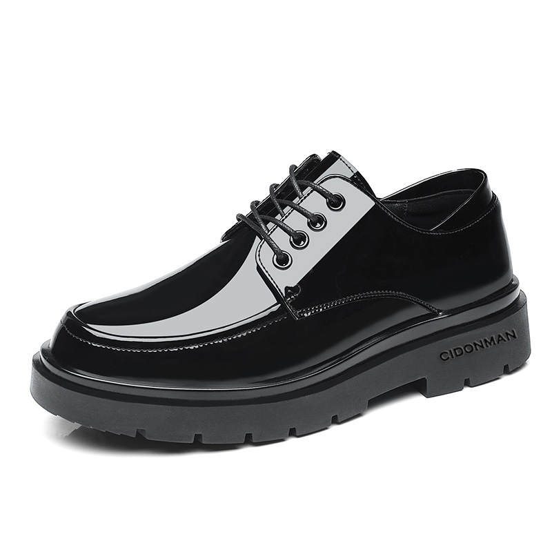 CITONGXIANSHENG Cow Split Leather Casual Shoes Men's Black