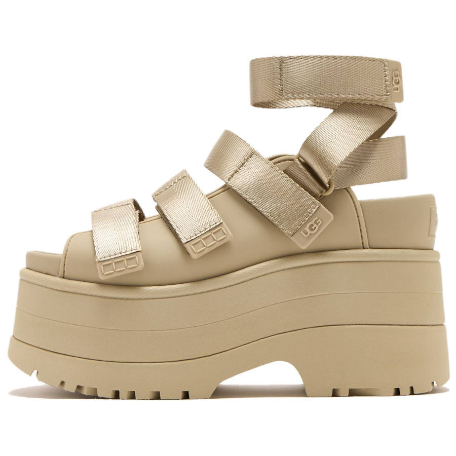 UGG Goldenrise Leather Roman Sandals 7.5cm Women's Taupe