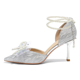 Ainer-cat Ainer cat Slim Heel High Heels 8cm Women's Silver