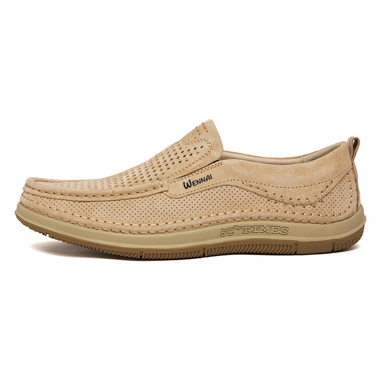WENNAI Pigskin Casual Shoes Men's Sand