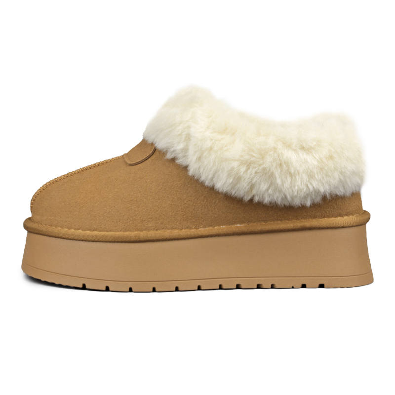 N6N8 Thermal Abrasion Resistant Slip Resistant Thickened And Fleece Lined Insulated Shoes, Outerwear Platform Fur Shoes
