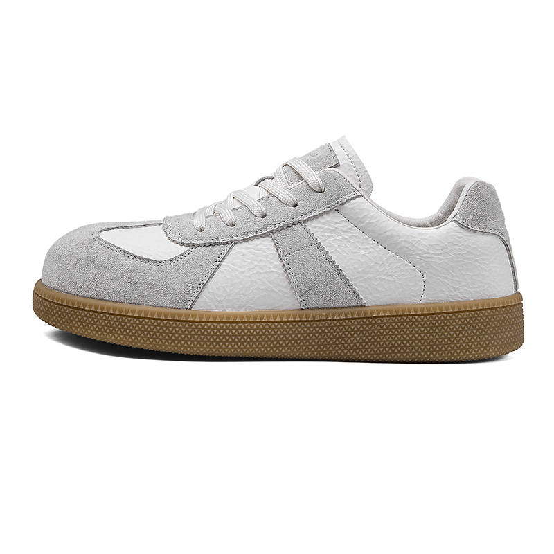 SENGUIBUCK SENGUIBUCK Microfiber Leather Low top Skateboard Shoes Men's Ecru