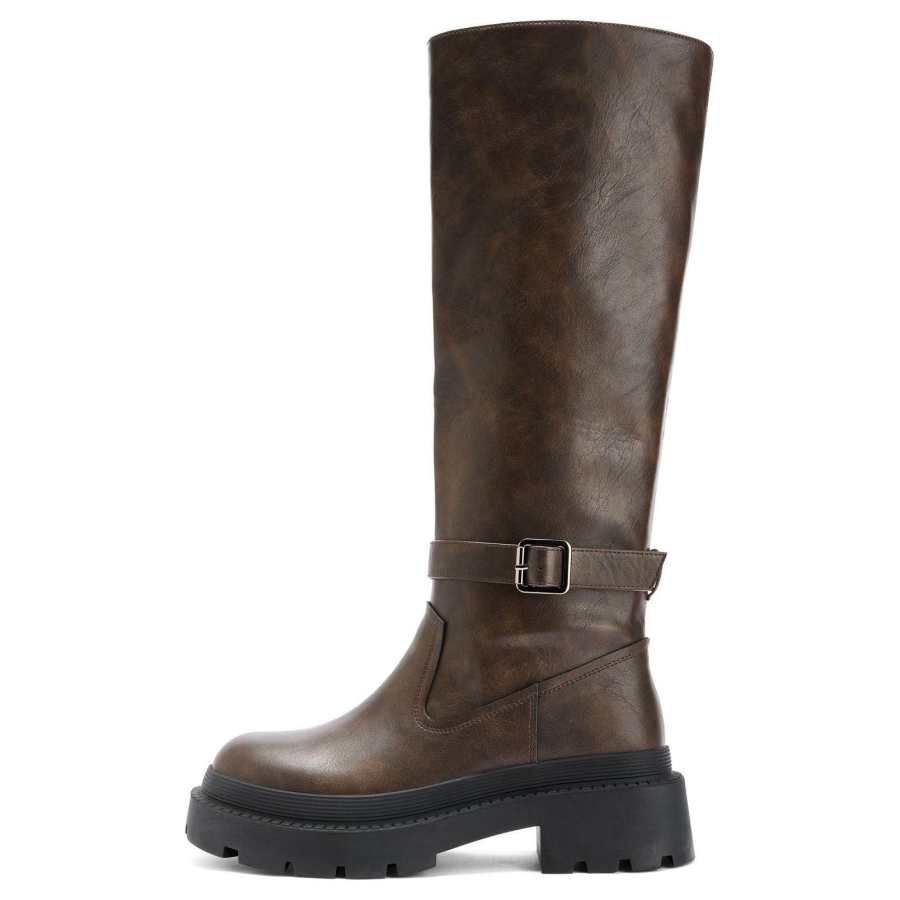 TOOMANYSHOES Locomotive Driver Knee high Boots Women's