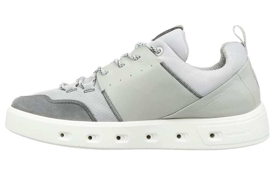 Ecco Top Grain Cow Leather Soft And Comfortable Stylish Skateboarding Shoes Men's Gray