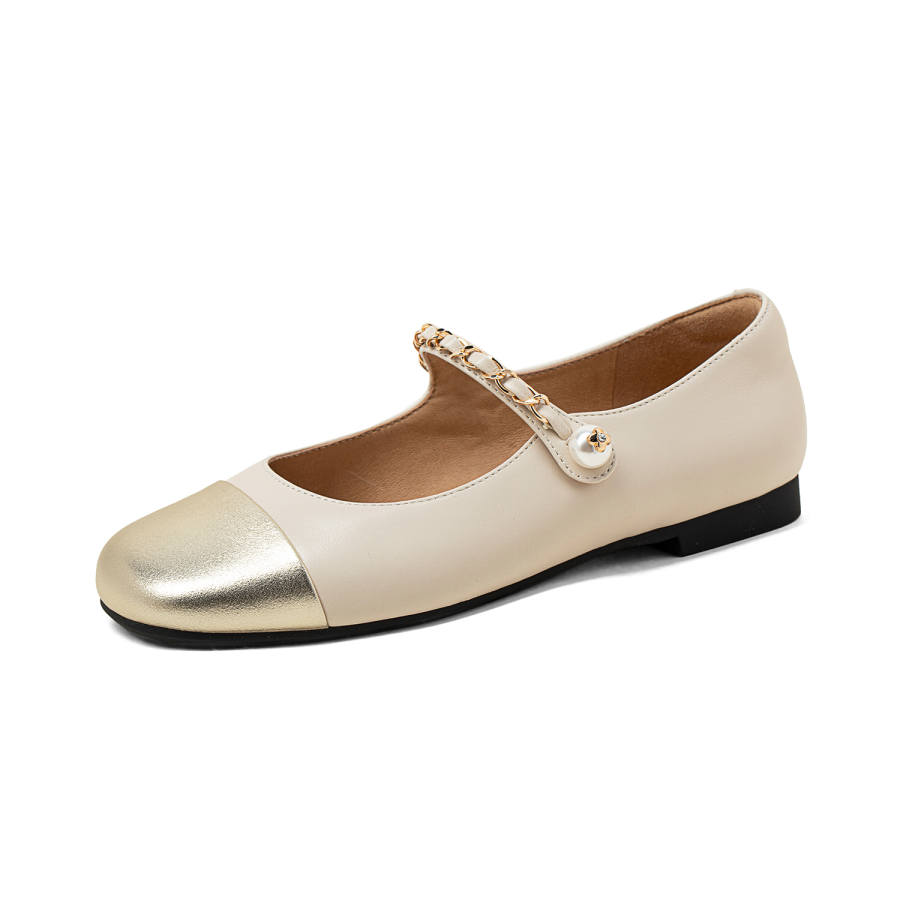 COMELY Sheepskin Flat Mary Jane Shoes 1.5cm Women's