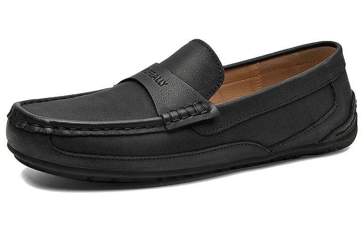 HLA HLA Synthetic Leather, Split Cow Leather Loafers Men's