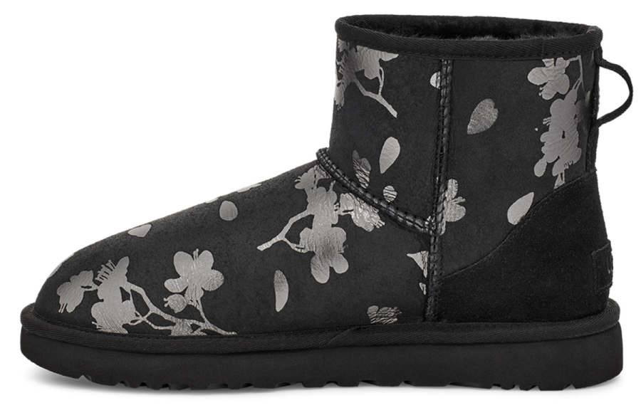 UGG UGG Classic Mini Floral Foil Fleece Lined Black Women's