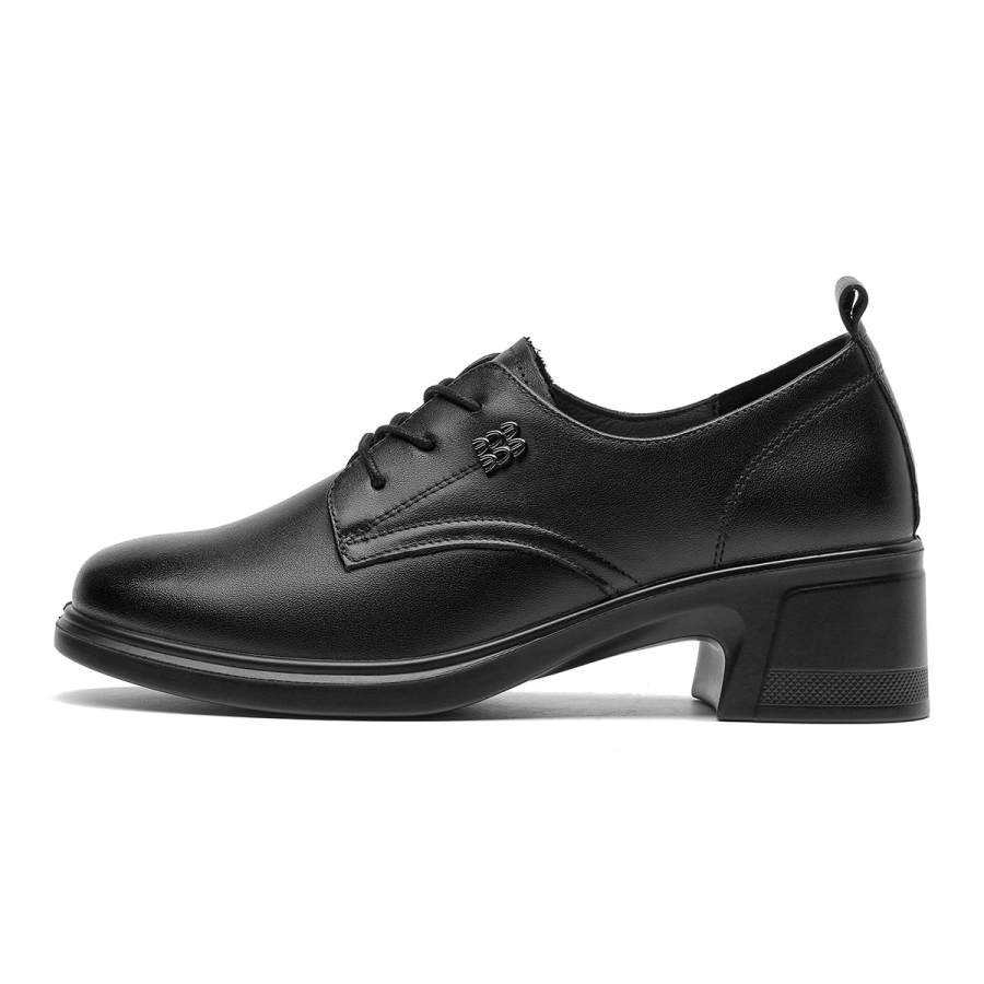 Spider King Cow Leather Casual Shoes 4.7CM Women's Black