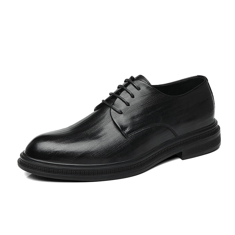 Shanpijiang Cow Split Leather Dress Shoes Men's Black Brown