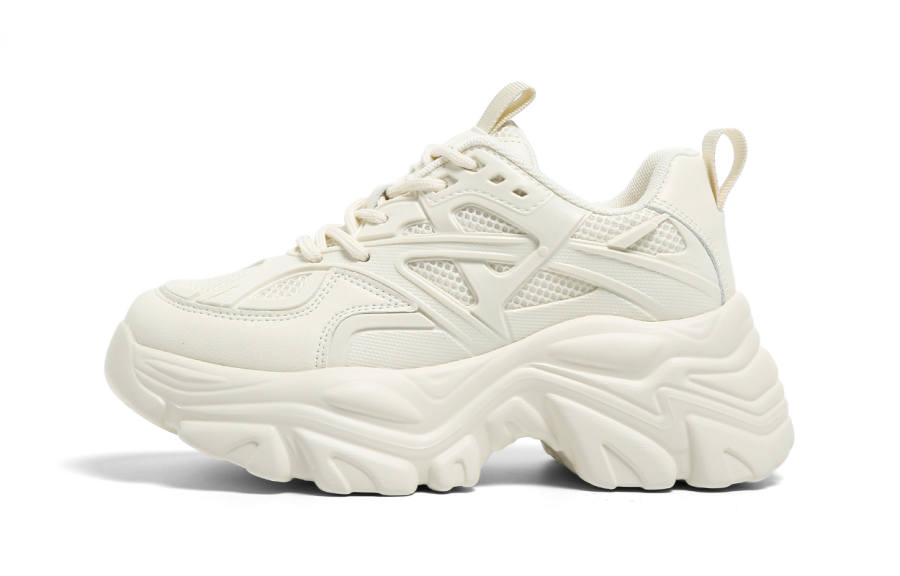 FOREVER 21 Abrasion Resistant Slip Resistant Low top Chunky Sneakers Women's Beige