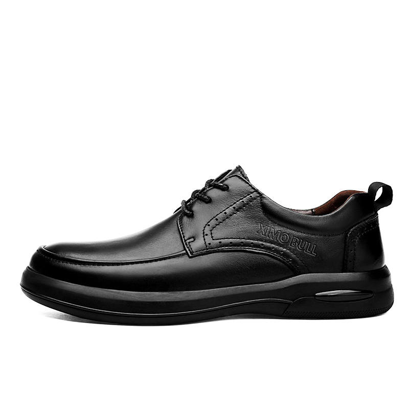 XIMO BULL Casual Leather Shoes Men's Low Top Black/Brown