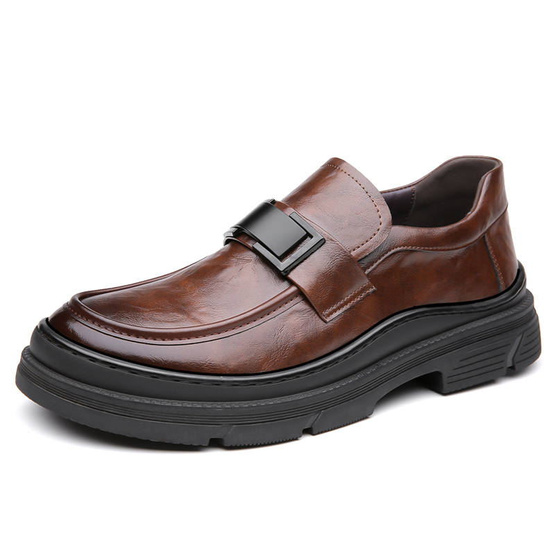CITONGXIANSHENG Cow Split Leather Casual Shoes Men's Brown