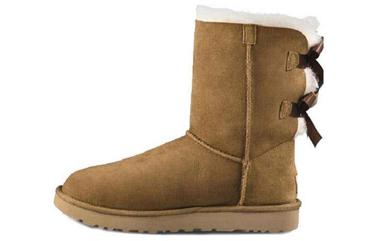 UGG UGG Bailey Mini Bow II Boot Fleece Lined Thermal Crew Snow Boots Women's Chestnut