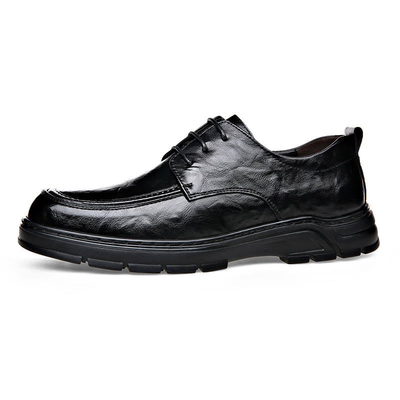 CITONGXIANSHENG Top Grain Cow Leather Casual Shoes Men's Black