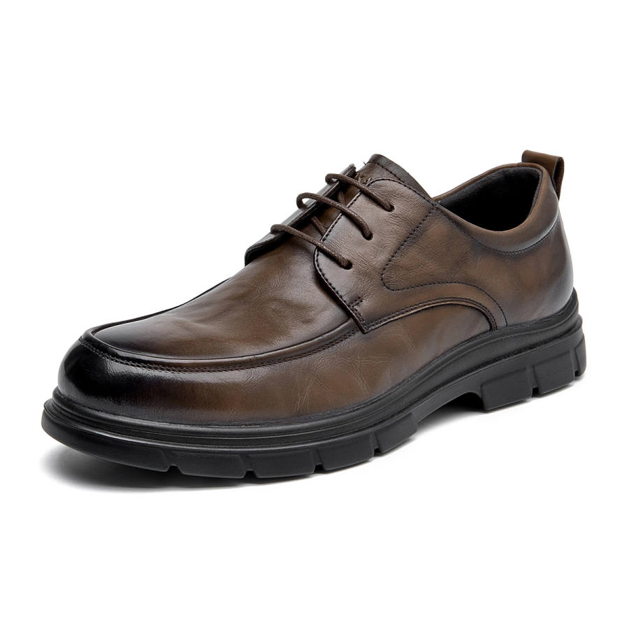 AOKANG Top Grain Cow Leather Casual Leather Shoes Men's Brown