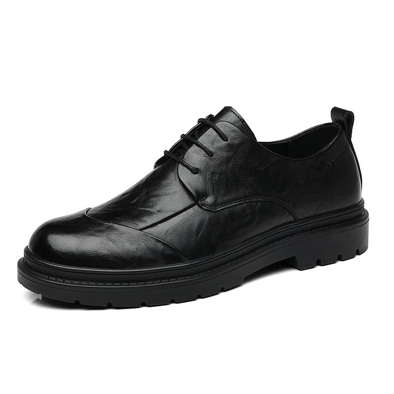 CITONGXIANSHENG Cow Split Leather Casual Shoes Men's Black