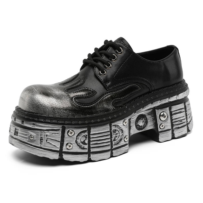 Xiwencha Microfiber Leather Casual Shoes Men's Silver