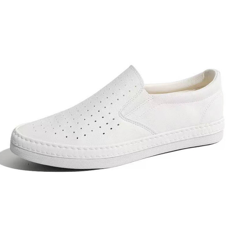 SENJIALUO Men's Casual Shoes Men's Low Top White
