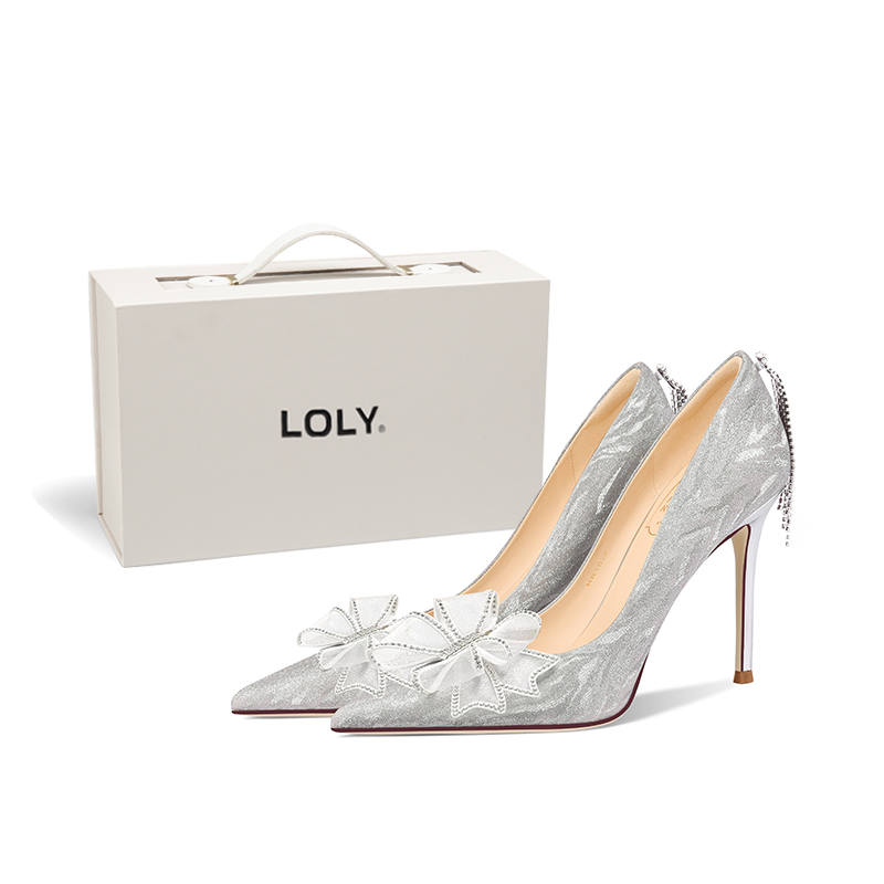 LOLY LOLY Slim Heel High Heels Women's Silver