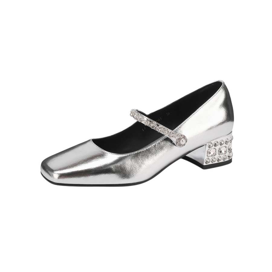 FMM Sheepskin Chunky Heel High Heels Women's