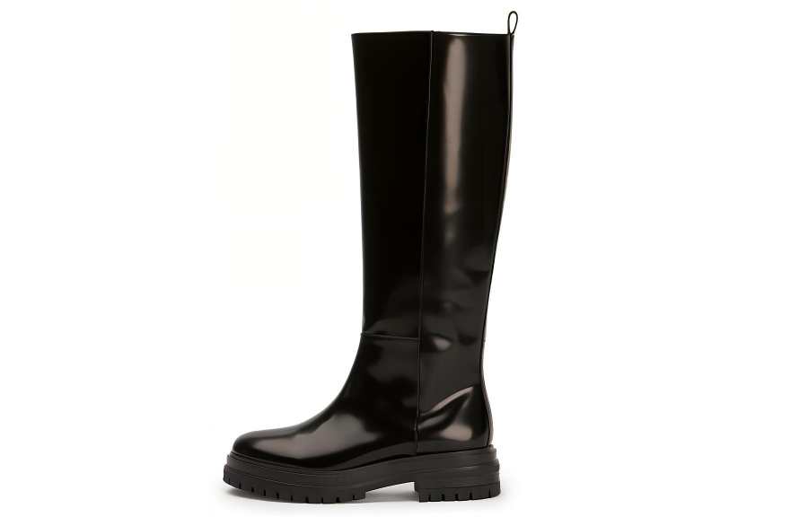 Tony Bianco Cow Leather Knee high Boots 4.5cm Women's Black