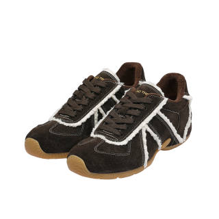 BREAD TREE Impact Resistant, Slip Resistant, And Abrasion Resistant Low top German Army Trainers Cocoa Brown